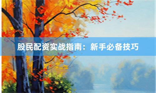 股民配资实战指南:新手必备技巧